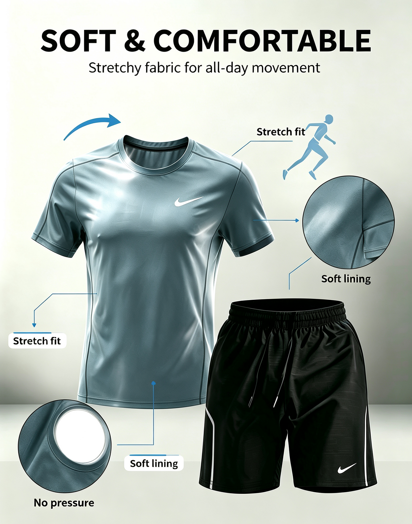 Quick-dry two-piece sportswear set