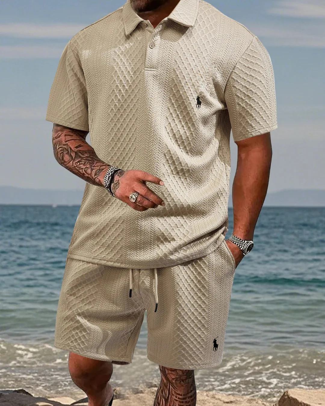 Two-piece summer polo shirt set – 50% off