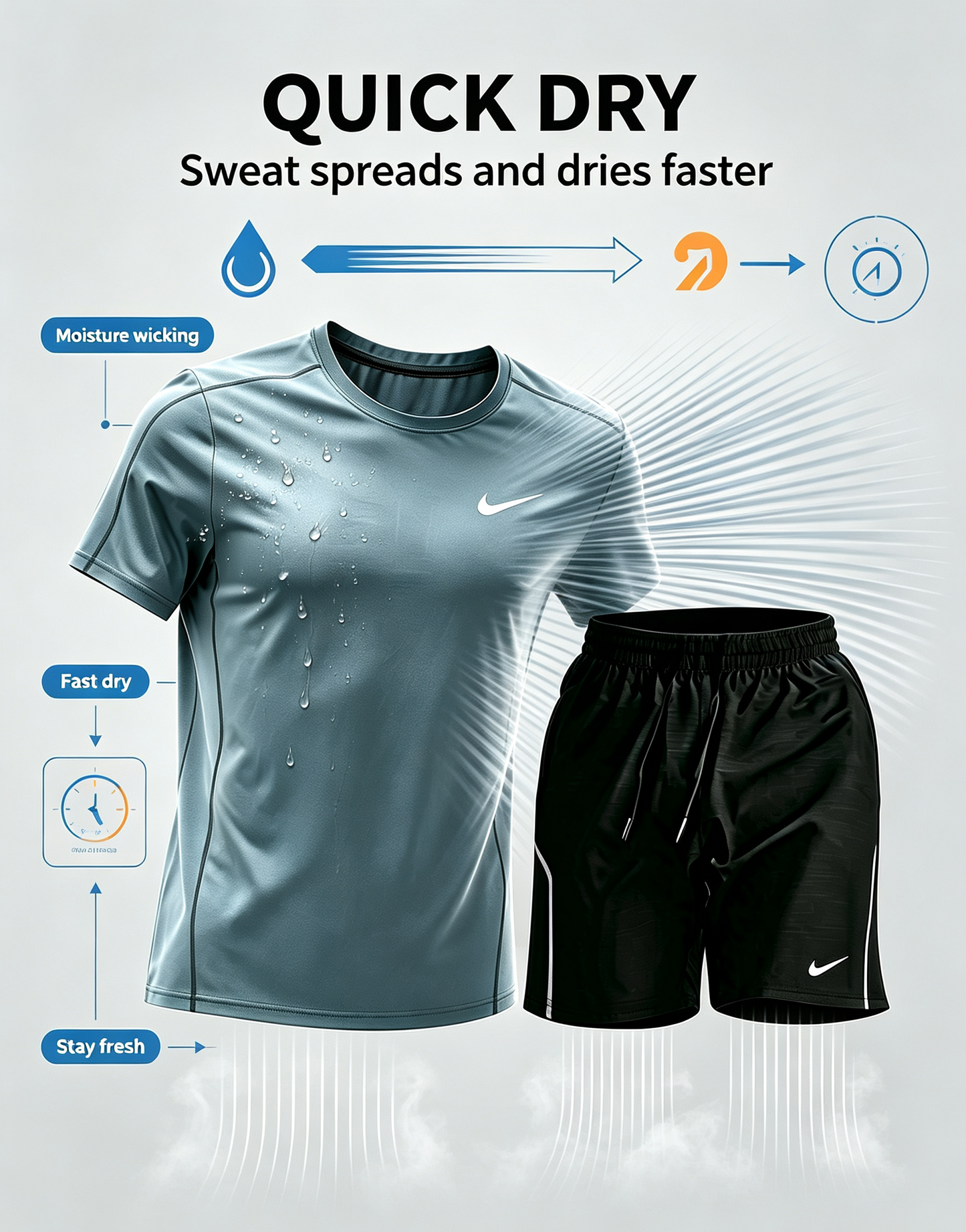 Quick-dry two-piece sportswear set