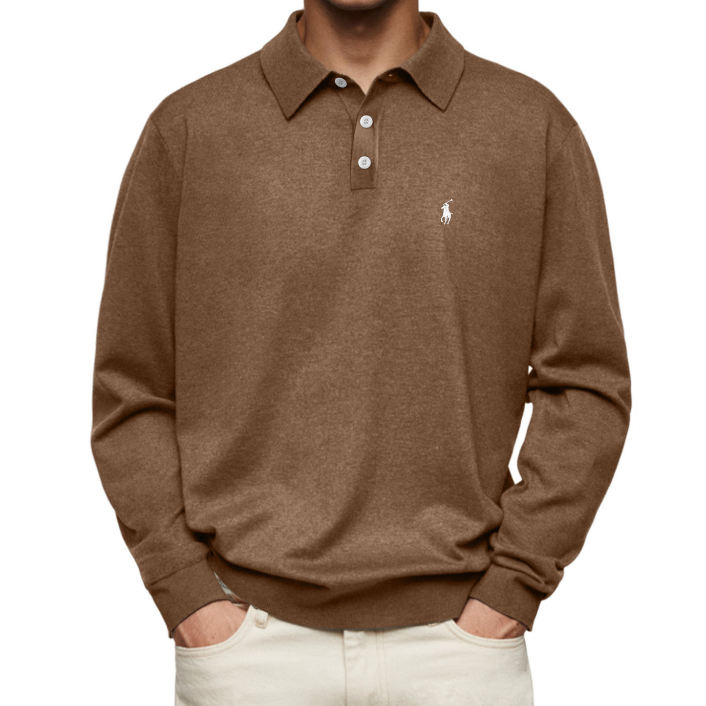 Premium Long-Sleeve Polo Shirt