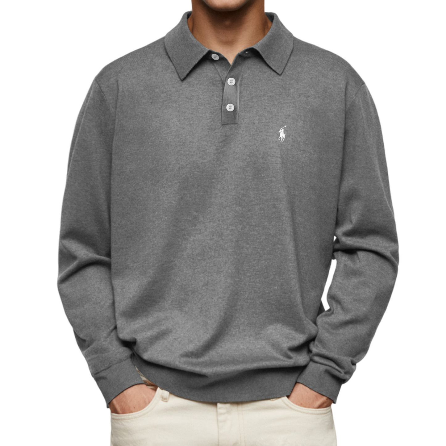 Premium Long-Sleeve Polo Shirt