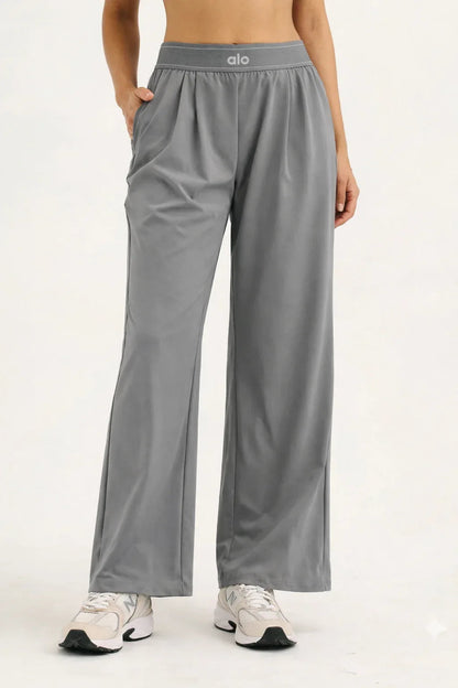High-waisted wide-leg sweatpants