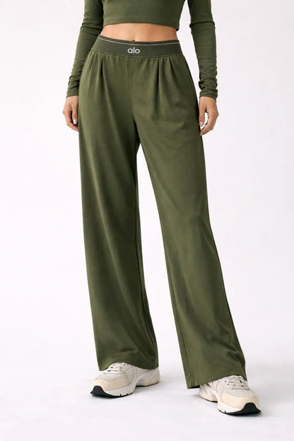 High-waisted wide-leg sweatpants