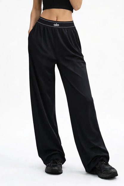 High-waisted wide-leg sweatpants