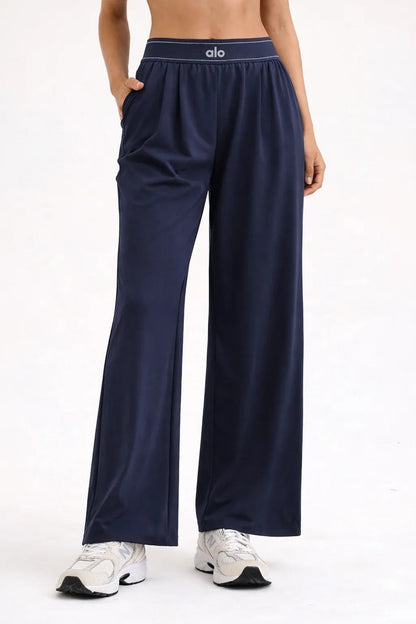 High-waisted wide-leg sweatpants