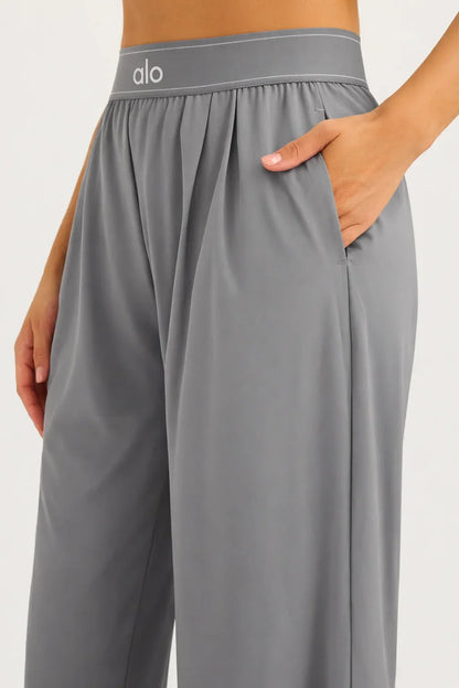High-waisted wide-leg sweatpants