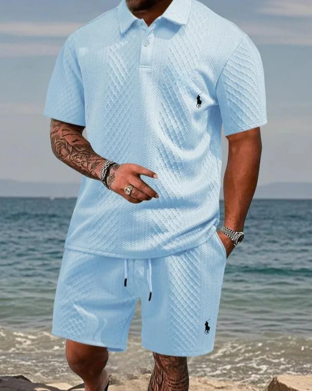 Two-piece summer polo shirt set – 50% off