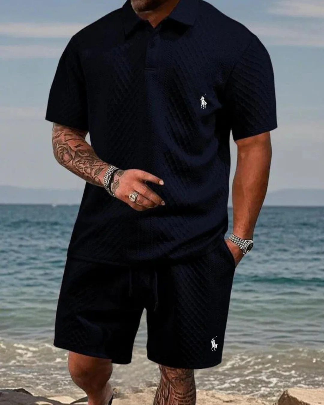 Two-piece summer polo shirt set – 50% off