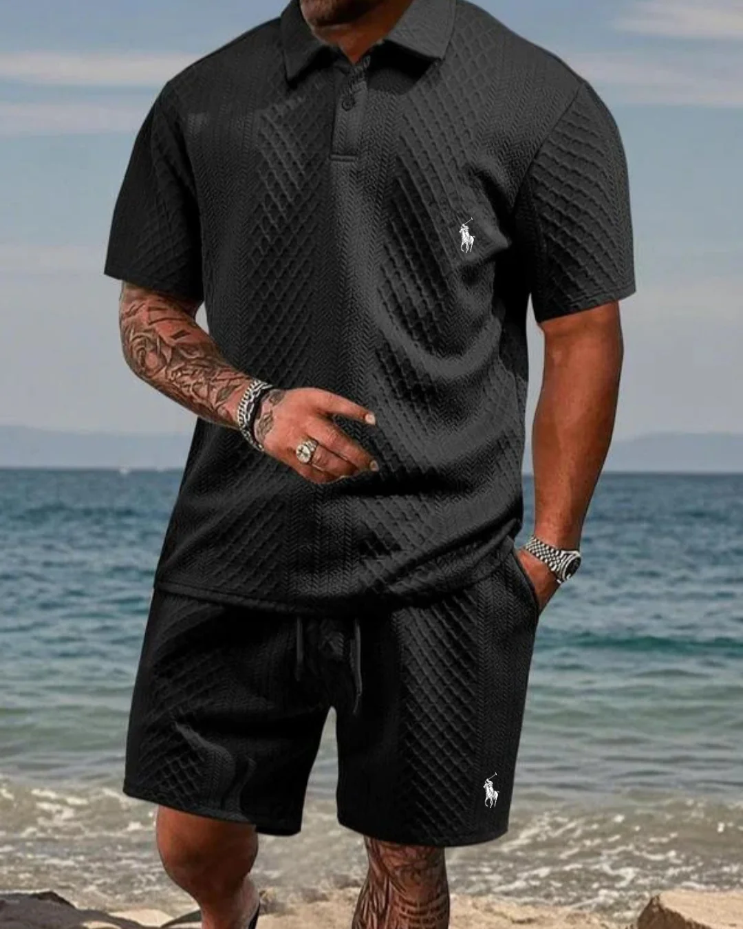 Two-piece summer polo shirt set – 50% off