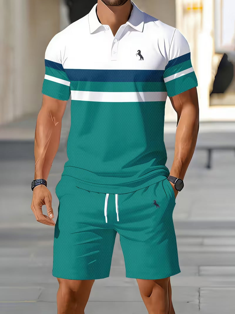 Casual Polo Shorts Set