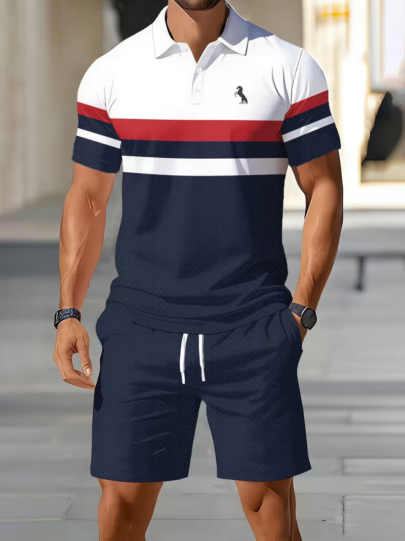 Casual Polo Shorts Set