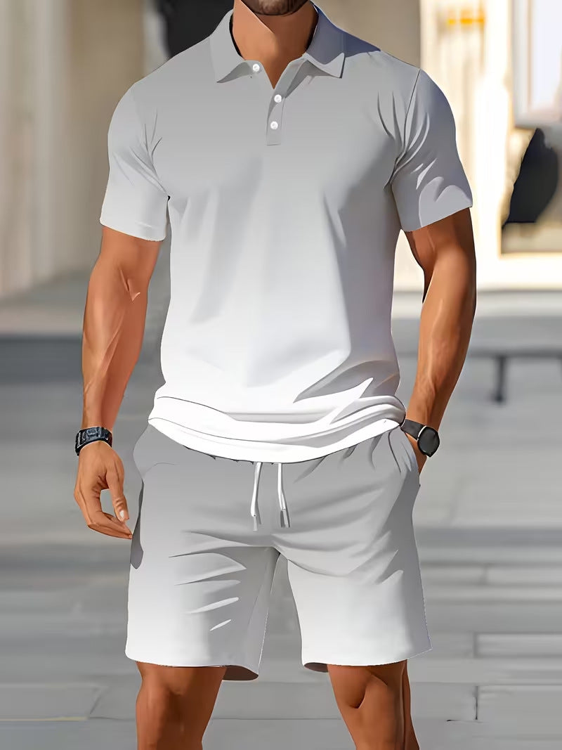 Casual Polo Shorts Set