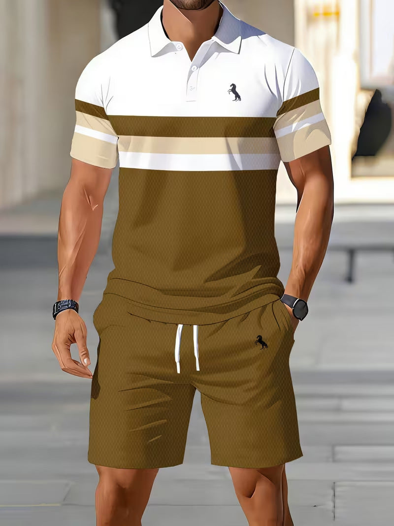 Casual Polo Shorts Set