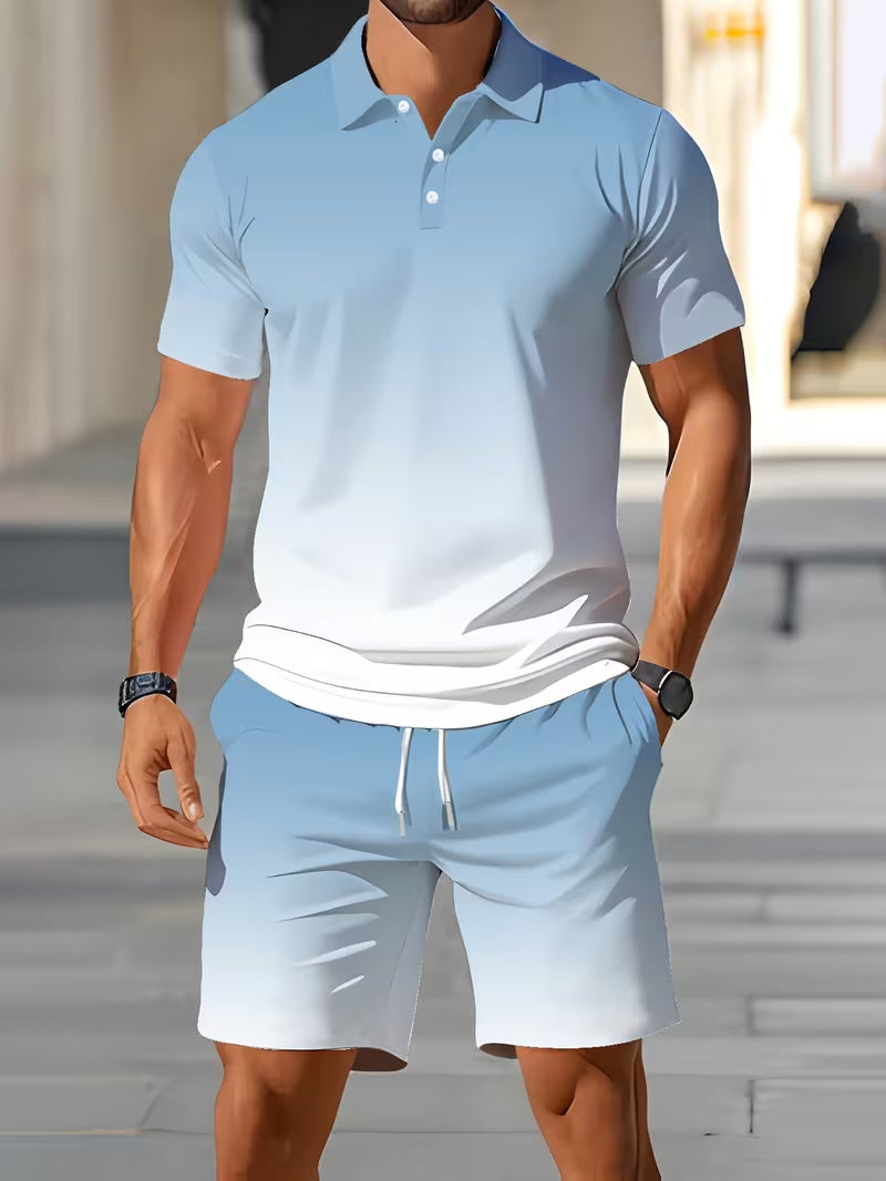 Casual Polo Shorts Set