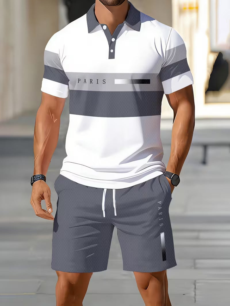 Casual Polo Shorts Set