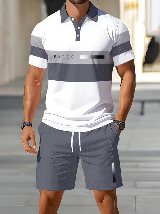 Casual Polo Shorts Set
