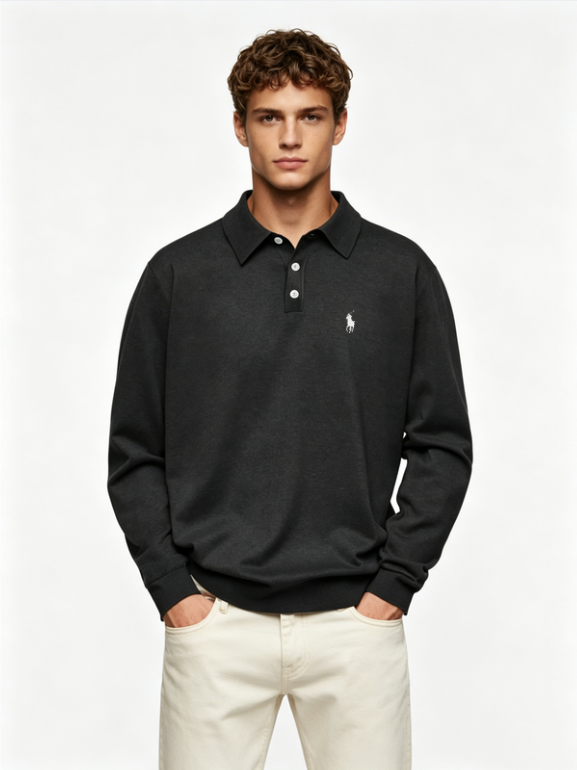 Premium Long-Sleeve Polo Shirt