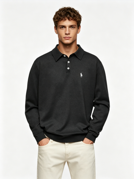 Premium Long-Sleeve Polo Shirt