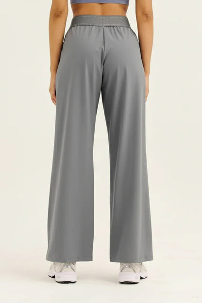 High-waisted wide-leg sweatpants