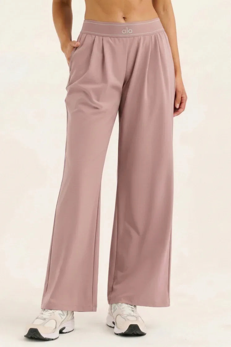 High-waisted wide-leg sweatpants