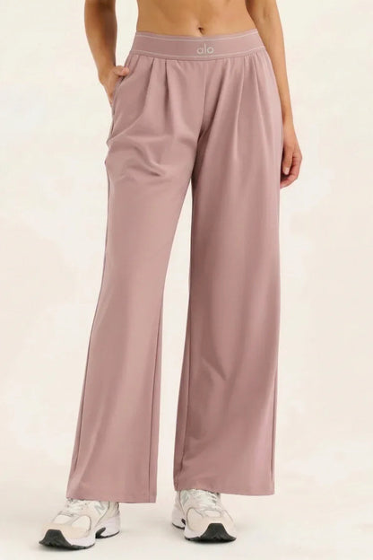 High-waisted wide-leg sweatpants