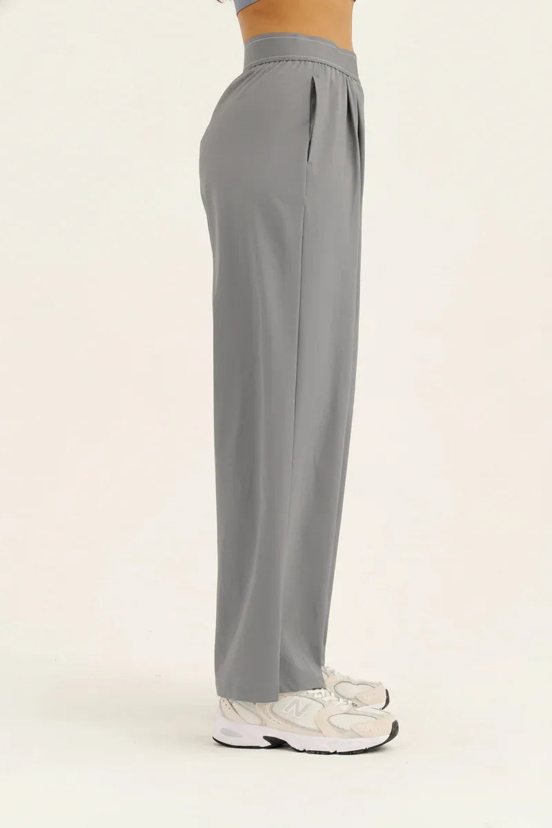High-waisted wide-leg sweatpants