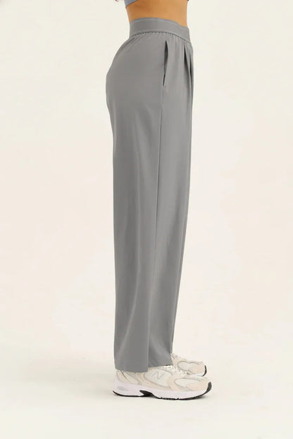 High-waisted wide-leg sweatpants